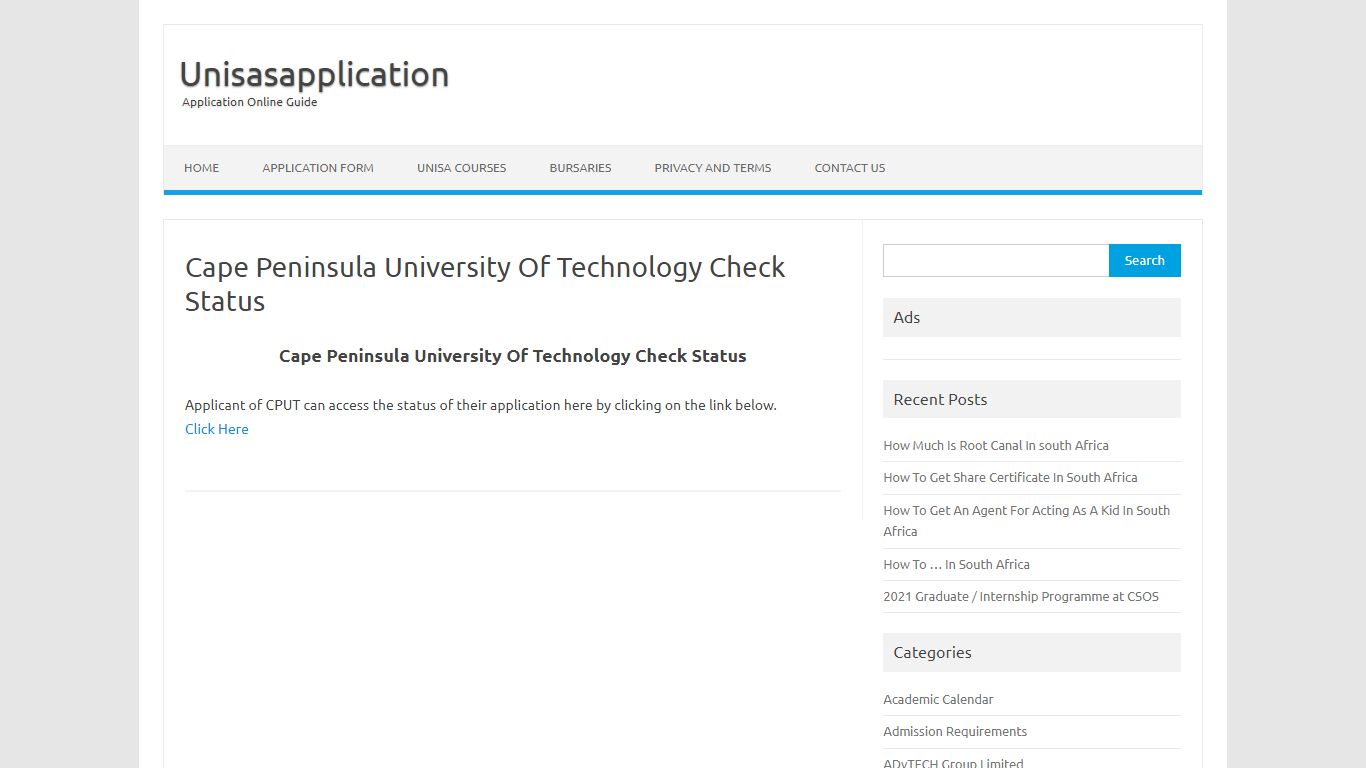 Cape Peninsula University Of Technology Check Status